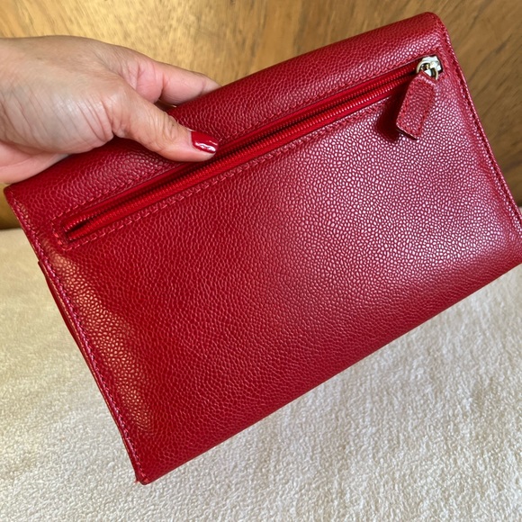 BALLY red envelope style  clutch  wallet - Picture 7 of 13